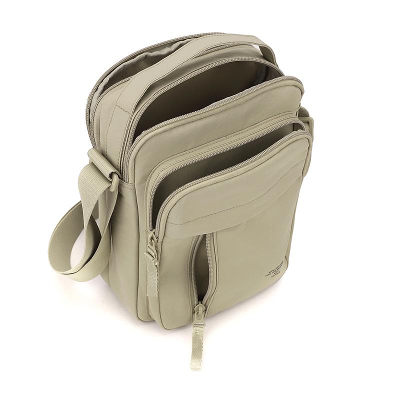 Nylon Crossbody Bag with Top Handle and Multiple Zipper Pockets for Daily Use Men Women