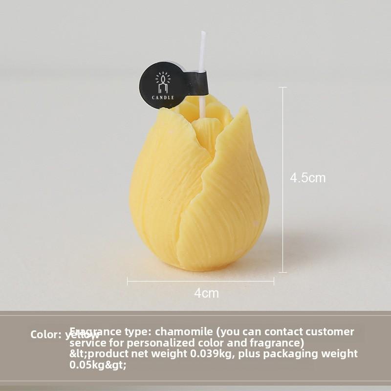 Tulip Aromatherapy Candle Handmade Simulation Creative Gift Ornament Mother Day Flower Shaped Candle 1PC