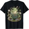 Cute Cottagecore Floral Frog Aesthetic Girls Women Graphic T-Shirt