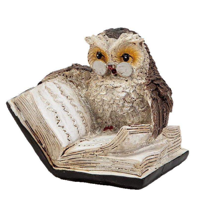 Cartoon Owl Figurine Garden Decoration Outdoor Resin Handicraft Home Living Room Desktop Decoration