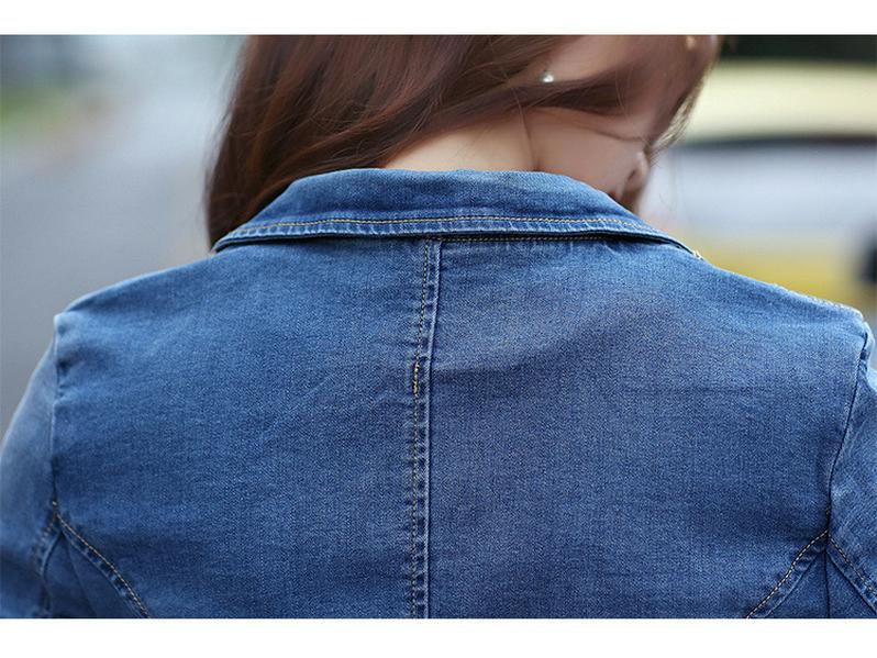 2023 Women's Fashionable Korean-Style Denim Jacket: Slimming, Short, Spring/Autumn Suit