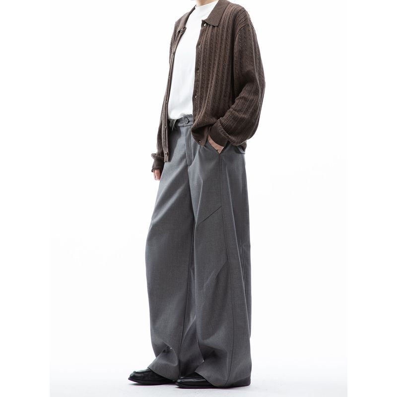 Dream Made Old Money Style Drapey Dress Pants for Men, Autumn Loose Straight Casual Pants with a High-End Feel