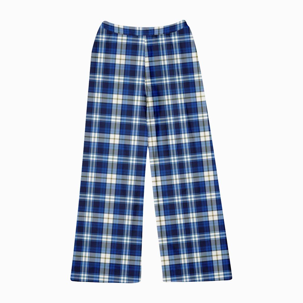 Children's Christmas Plaid Print Trousers Plush Casual Pants