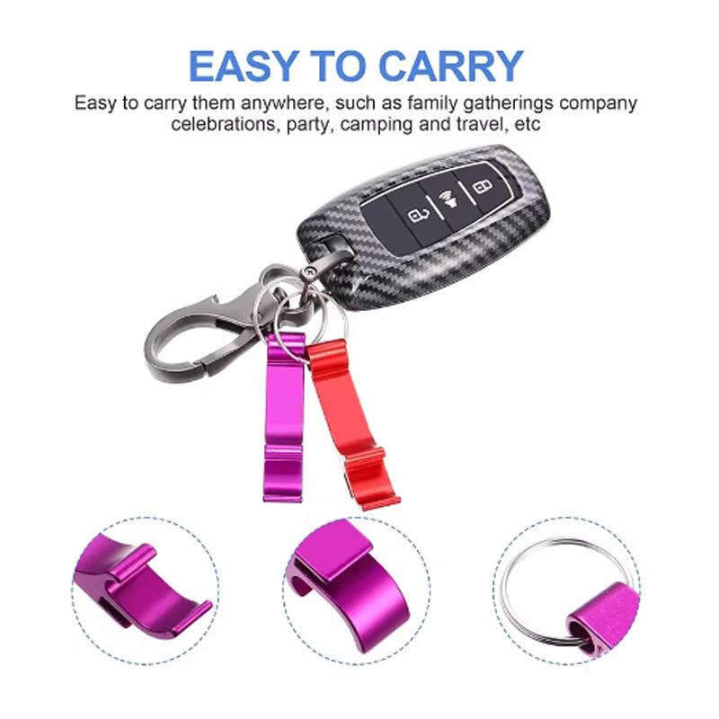 6Pcs Beer Bottle Openers Colored Bottle Opener Keychain Aluminum Alloy Colorful Mini Pocket Beer Beverage Opener