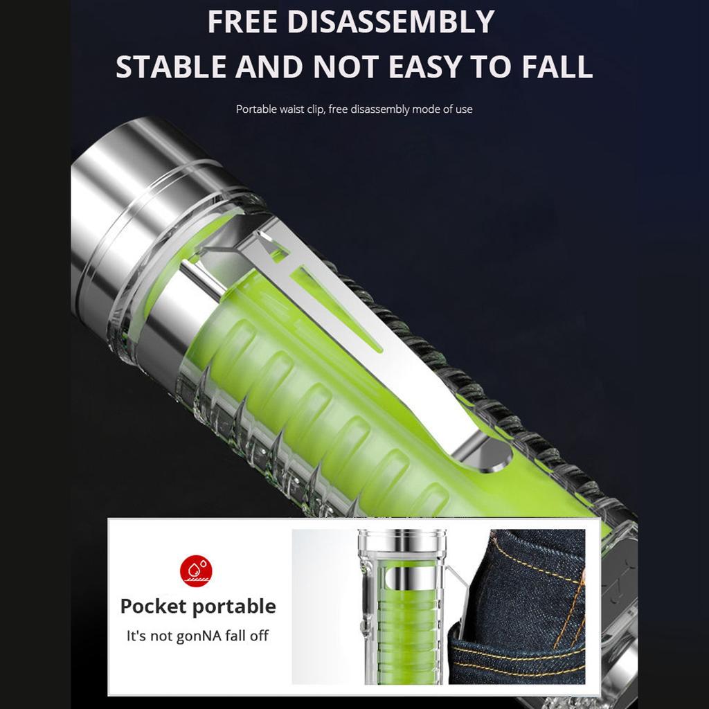 Mini Outdoor Flashlight USB Rechargeable 3 Lighting Work Lamp Magnetic End Emergency Flashlight Fixed Focus