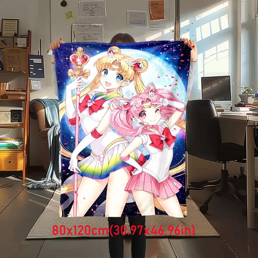 Japanese anime cute cartoon theme Sailor Moon Tsukino Usagi blanket suitable for home beds, sofa covers, office nap, outdoor warm blankets O11