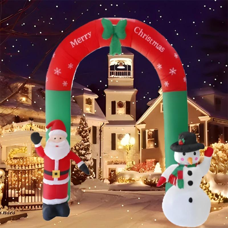 Inflatable Toy Santa Sonwman Archway Christmas Inflatable Model Luminous Inflatable Model Christmas Atmosphere Decoration Model