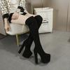 16CM Double Platform Super High Heels Women Over Knee high Boots Elegant Sexy Comfy Warm Women Shoes Winter Boots Good Quality
