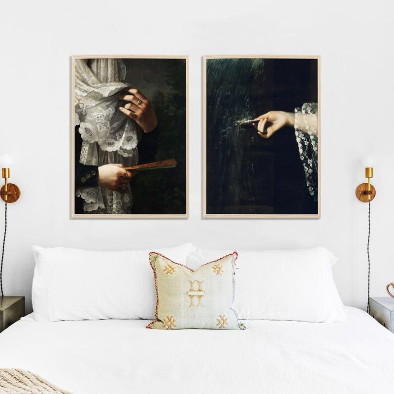 Dark Academia Victorian Antique Moody Vintage Portrait Poster Print Canvas Painting Surreal Art Wall Picture for Room Home Decor