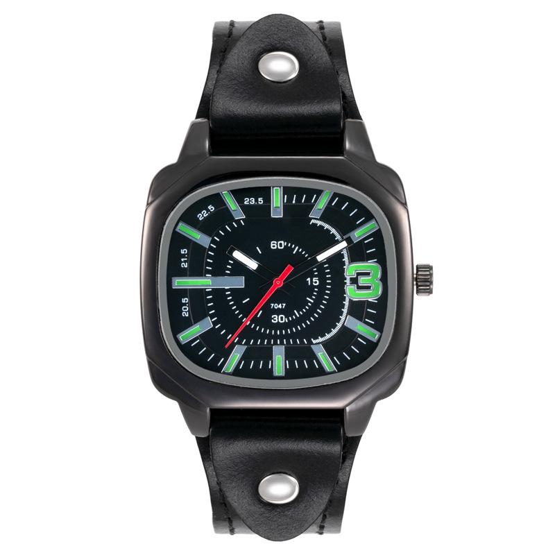 Retro Quadratische Kunstleder-Armbanduhr