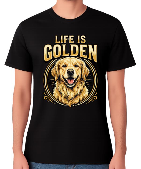 Life Is Golden T-Shirt Golden Retriever Dog Lover Gift Unisex Tee S