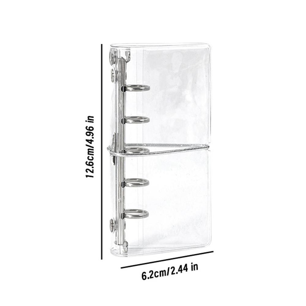 

Compact Size Transparent PVC Binder Notebook M2.5 DIY Loose-leaf Journal with Elastic Band Sticker Organizer Students