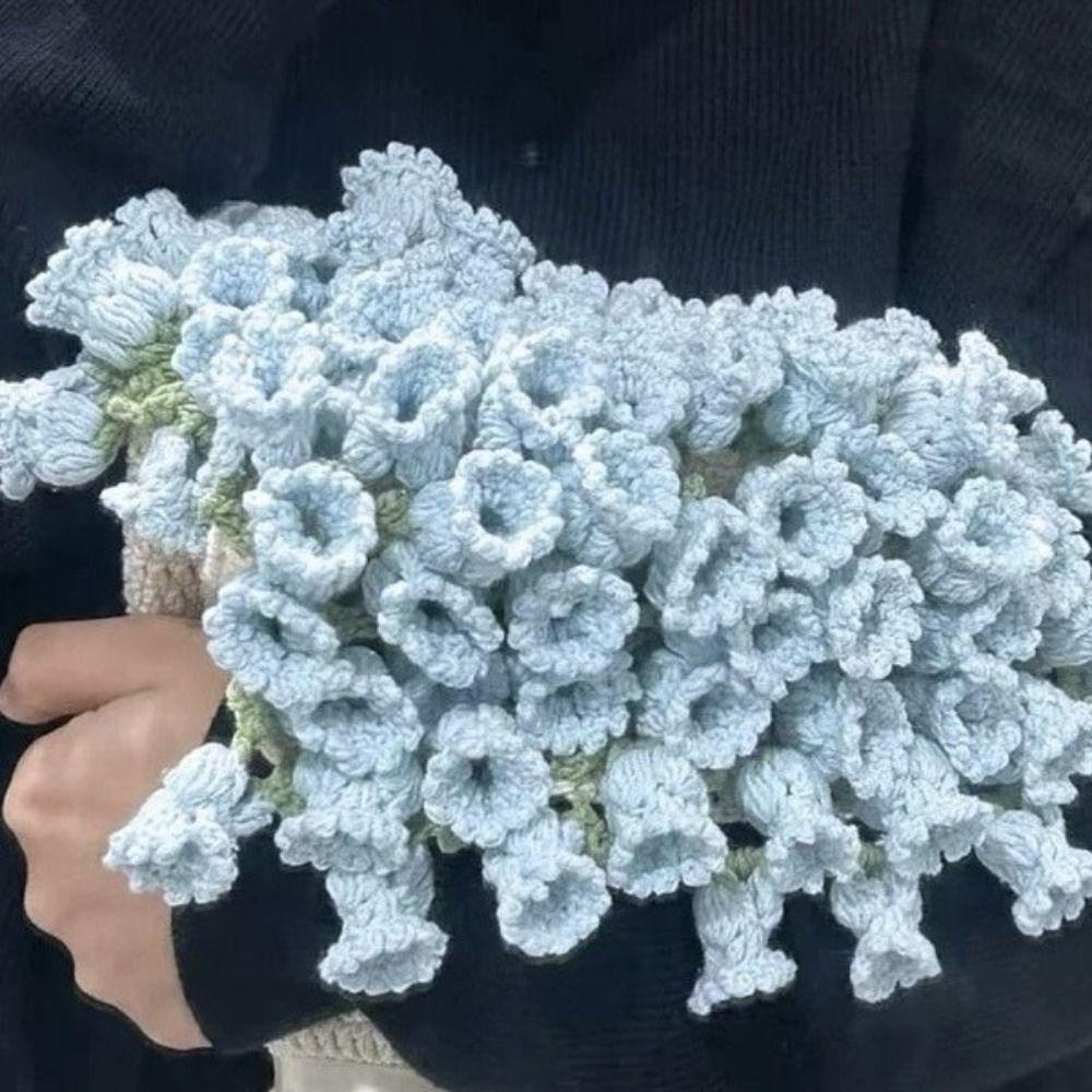 Unfinished Flower Bouquet Blanket Artificial Knitted Blanket  For Girlfriend and Mom Gift