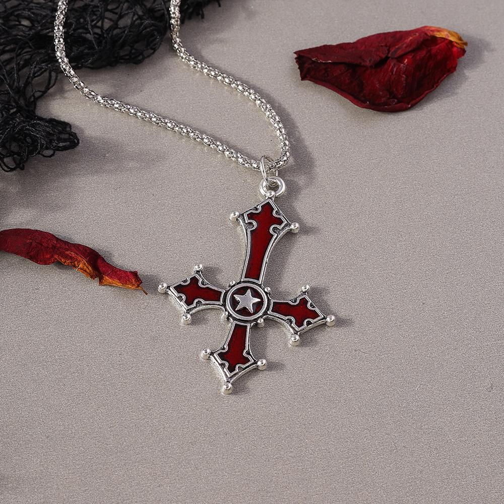 Retro Kreuzanhänger Halsketten für Damen Herren Gothic Steampunk Totenkopf Halskette Kette Hip Hop Schmuck Geschenke