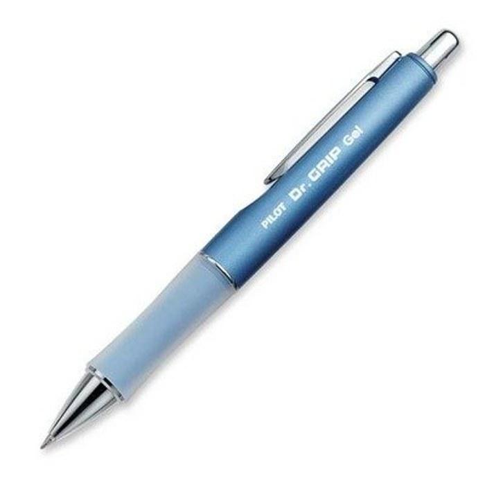 Pilot Dr. Grip Gel Ink Ballpoint Pen Limited Black 0.7mm (Fine Point) (Ice Blue Barrel) 1 Count