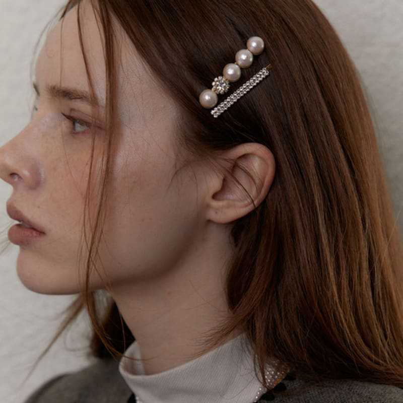 

OVLA simple two line cubic hair pin HP010 gold (1 pc)