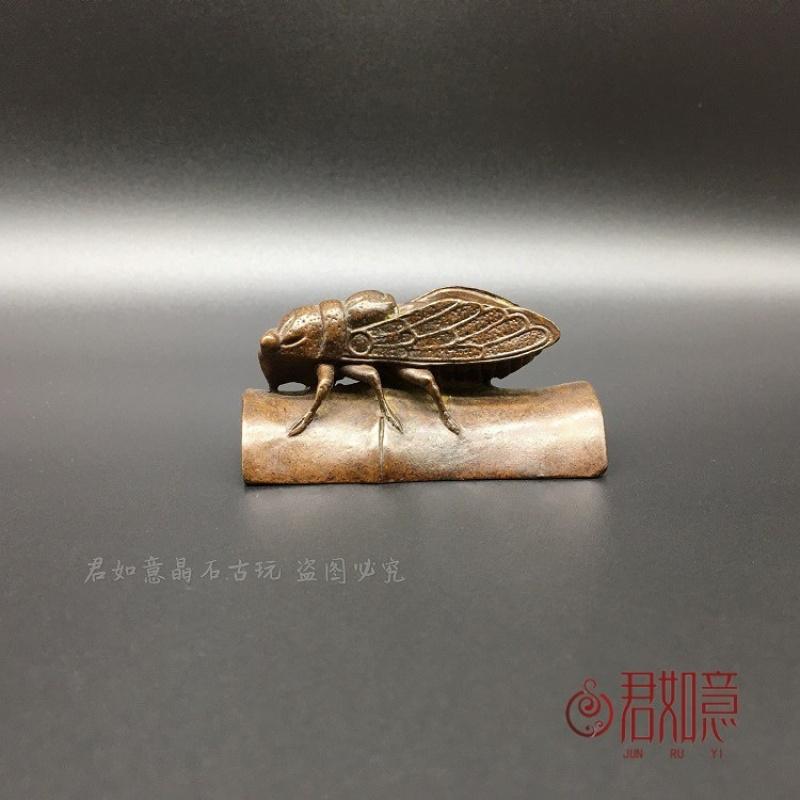 

Bamboo Knot Blows Up Small Ornament Solid Snail Scorpion Copper Cicada Paperweight CHINA