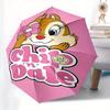 Chip und Dale Automatisches Öffnungs- und Schließschirm - 8 Speichen Tragbarer Faltregenschirm mit Kunststoffgriff, Geeignet für Freizeit und Halloween