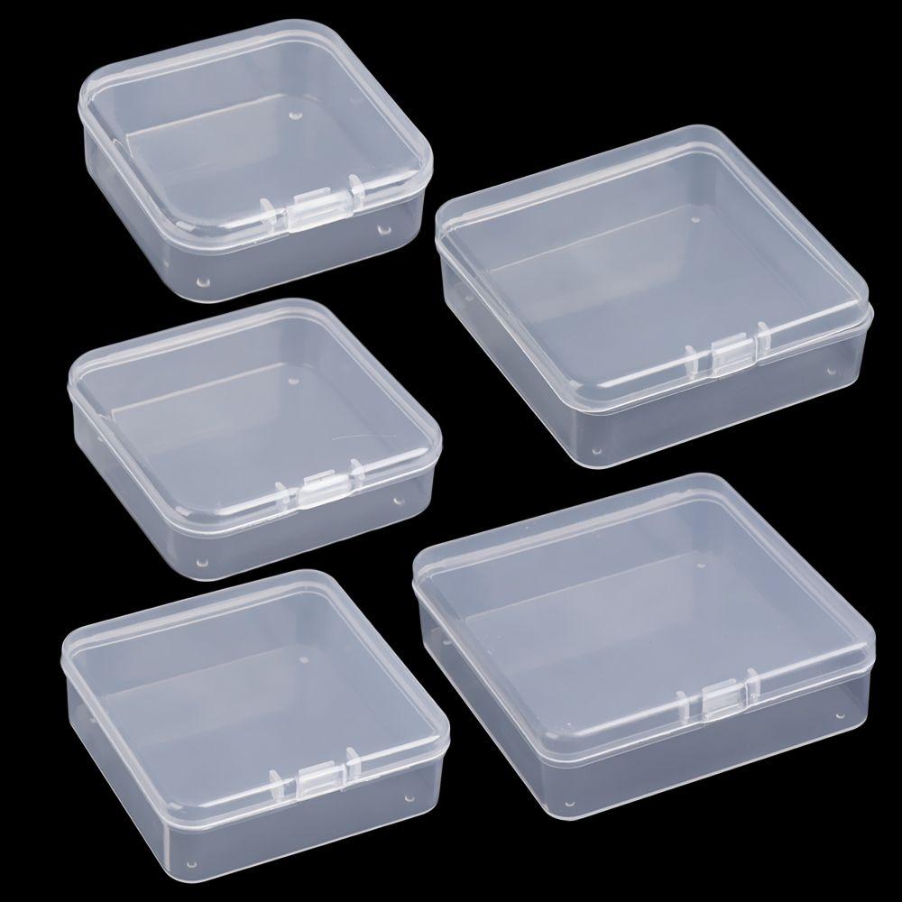 Mini Square Plastic Transparent Storage Boxes Jewelry Beads Container Box Small Items Case Rectangular Sundries Organizer