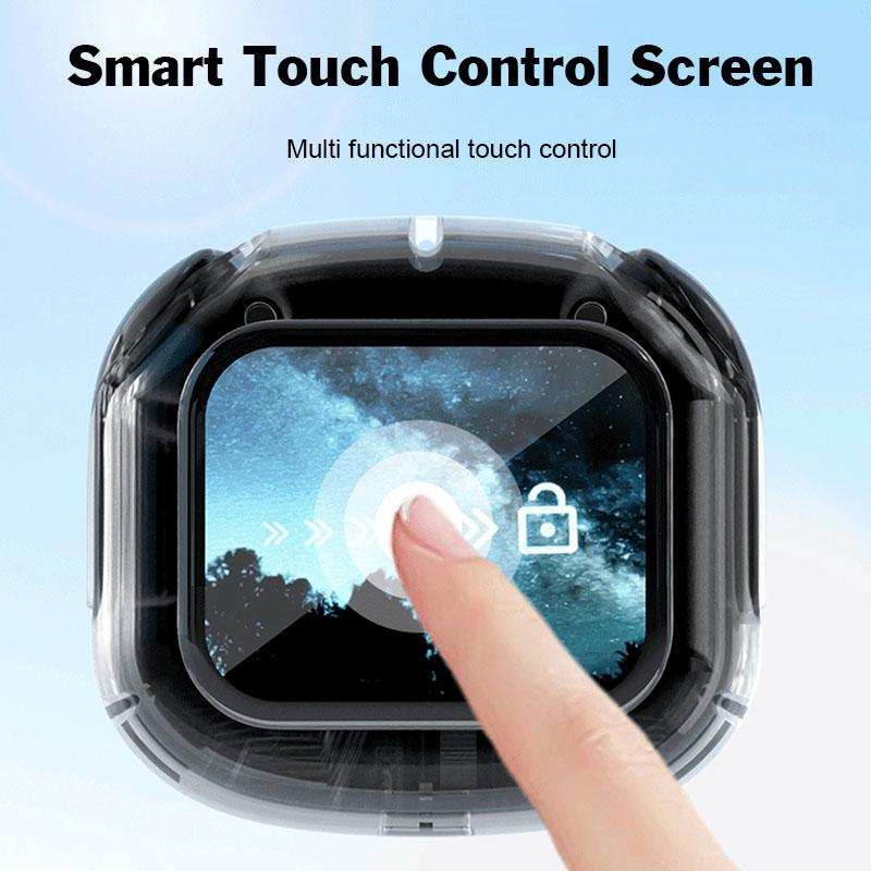 Drahtlose Kopfhörer mit intelligentem Touchscreen und geringer Latenz, HiFi-Stereo-Musik-Headset, digitales Display, Rauschunterdrückung, Kopfhörer mit Mikrofon