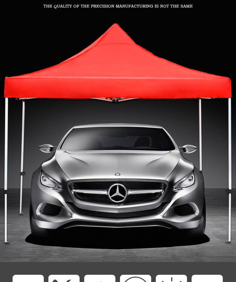 Retractable Outdoor Sunshade: Large Four-Legged Umbrella Canopy for Street Stalls, Parking, and Rain Protection
