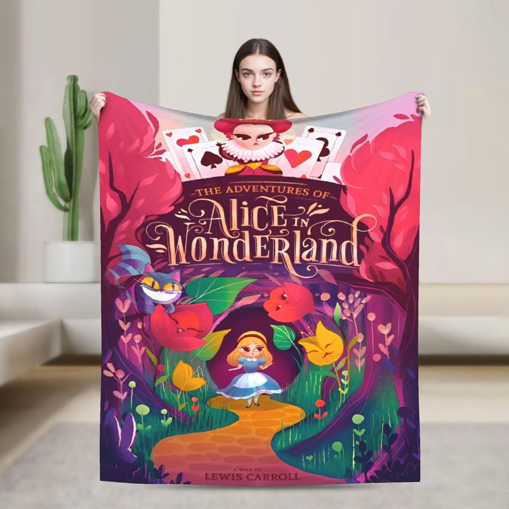 Cartoon Alice in Wonderland  Blankets  Flannel Awesome Warm Throw Blankets for Bed Sofa Autumn/Winter