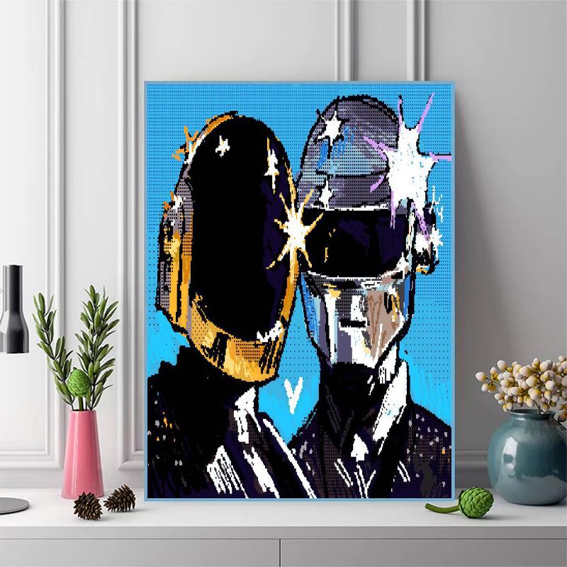 Daft Punk 100% Round Full Drill 5D DIY Diamond Painting Embroidery Cross Stitch Rhinestone Décor