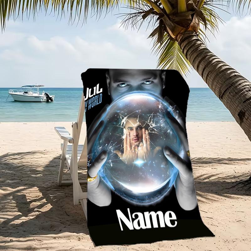 Customizable personalized beach towels Jul rapper themed designs.Suitable for the beach, yoga, sports;ideal as beach accessories