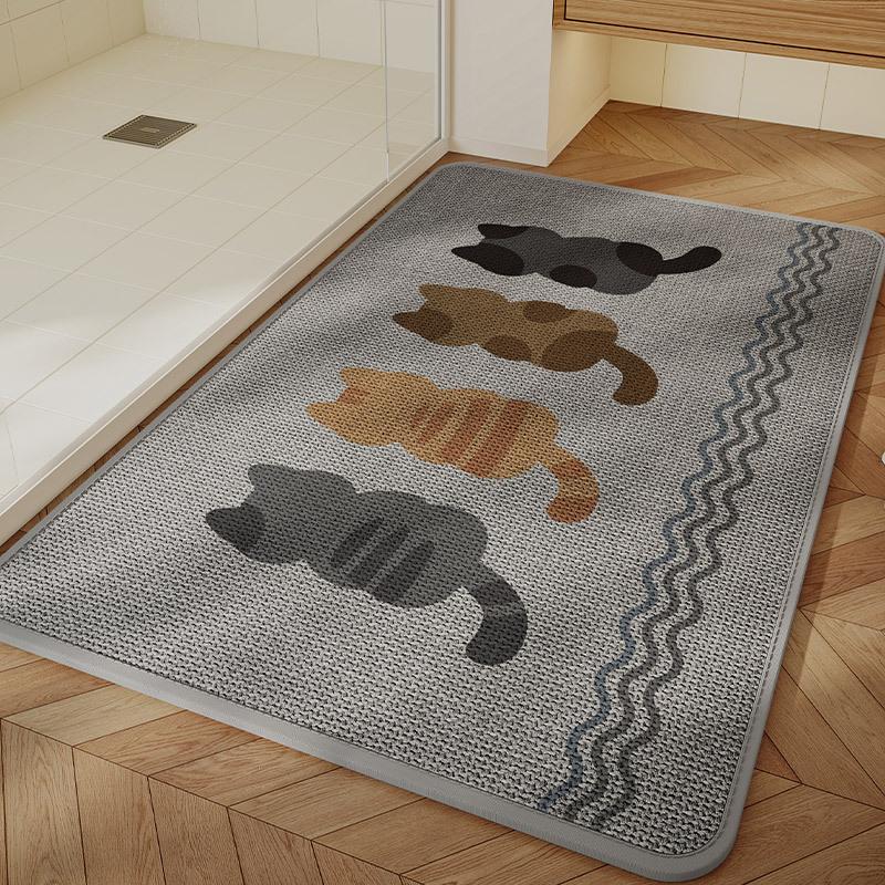 Cartoon Floor Mat Bathroom Water Absorbing Quick Drying Foot Mat Dirt Resistant and Easy To Maintain Carpet