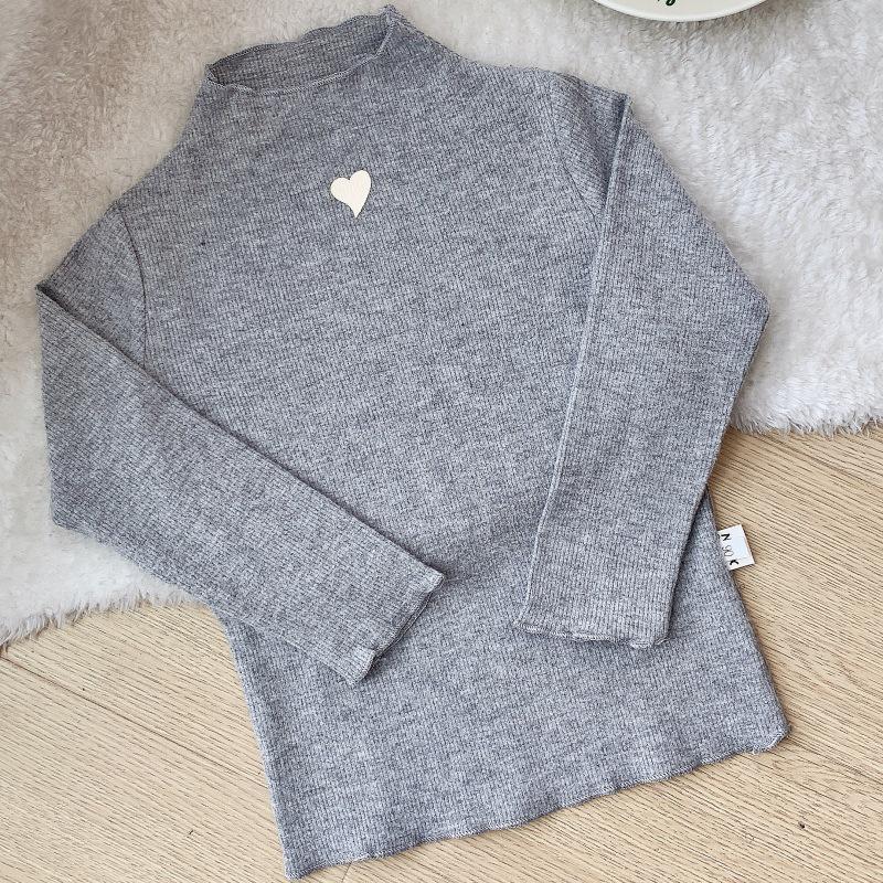 Girls' Velvet Long-Sleeve Mock Neck Base Layer Top