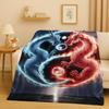 3D Yin Yang Chinese Tai Chi Eight Diagrams Natural Balance Art Flannel Blanket,Soft Plush Throw for Home Bedroom Bed Sofa Cover