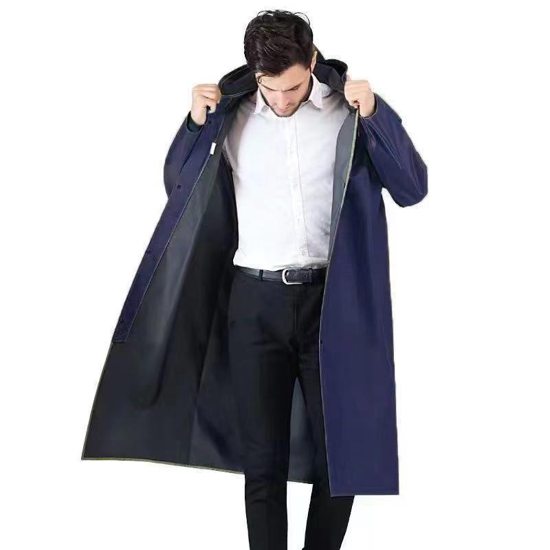 Unisex Full-Length Reflective Rain Poncho - Thickened for Labor Protection