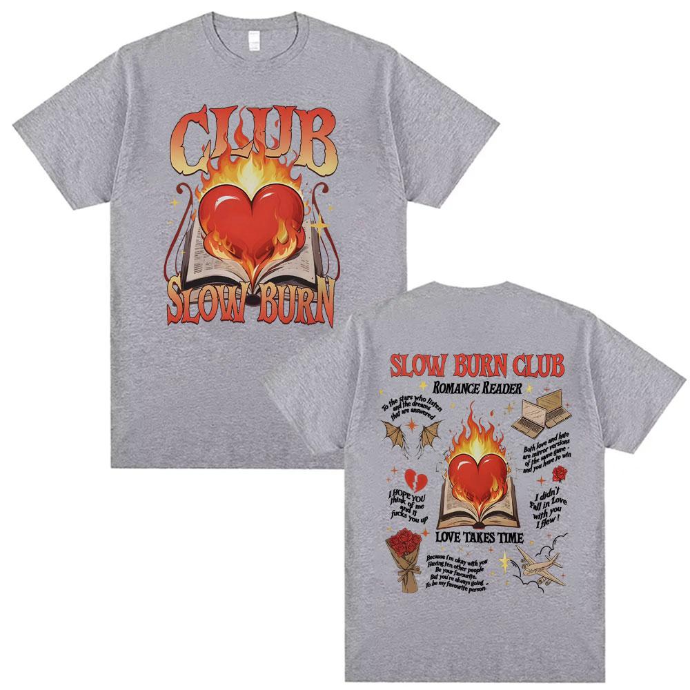 Slow Burn Book Club Vintage T Shirts RoUnisexce Reader Graphic T Shirt Unisex Women Clothing Summer Y2k Oversized Tshirt Streetwear