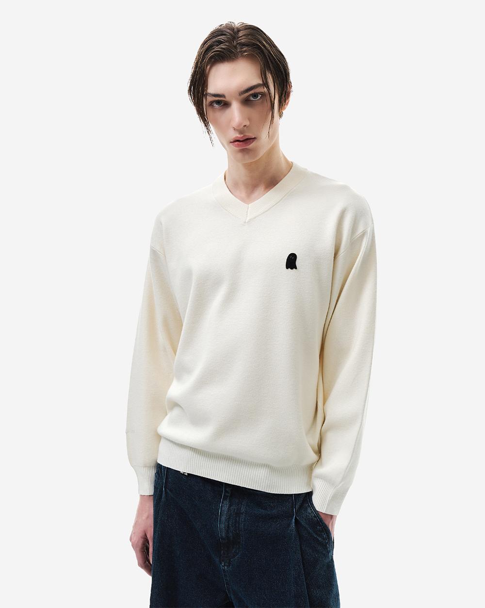 Giosngio Semblance V-Neck Knit Ivory Zh2Kt818Iv Ivory/100