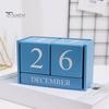 Calendario da tavolo con blocchi di legno, calendario perpetuo in legno massello rustico, calendario perpetuo riutilizzabile, decorazione per la scrivania dell'ufficio domestico