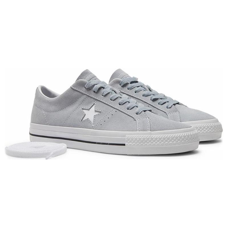Converse One Star Comfortable Non-Slip Shock Abrasion Resistant Low-Top Board Shoes Unisex Grey