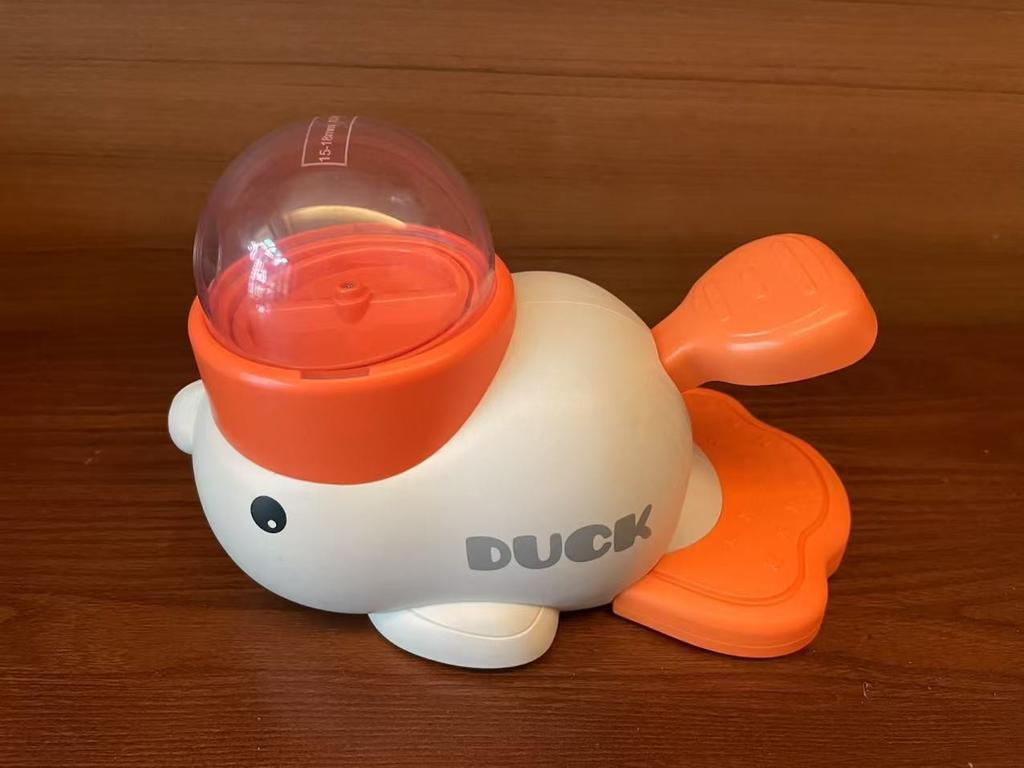 2-in-1 Yellow Duck Shaped Dog Interactive Pet Toy Modern Solid Pattern Automatic Slow Feeder 500ml Plastic Treat Dispenser