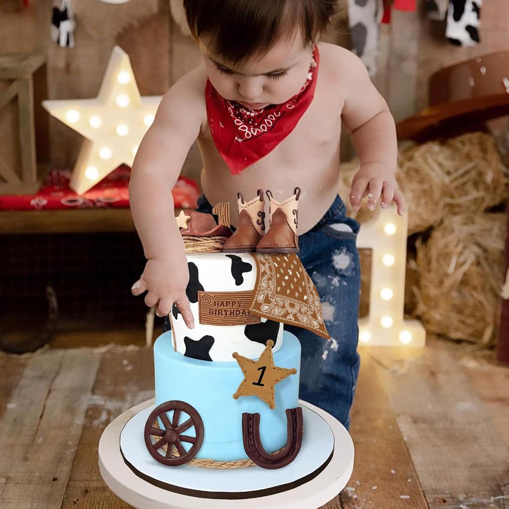 Cowboy Cake Decorations Cowboy Hat and Boot Cake Toppers Western Cowboy Birthday Baby Shower for Western Theme Party Supplies
