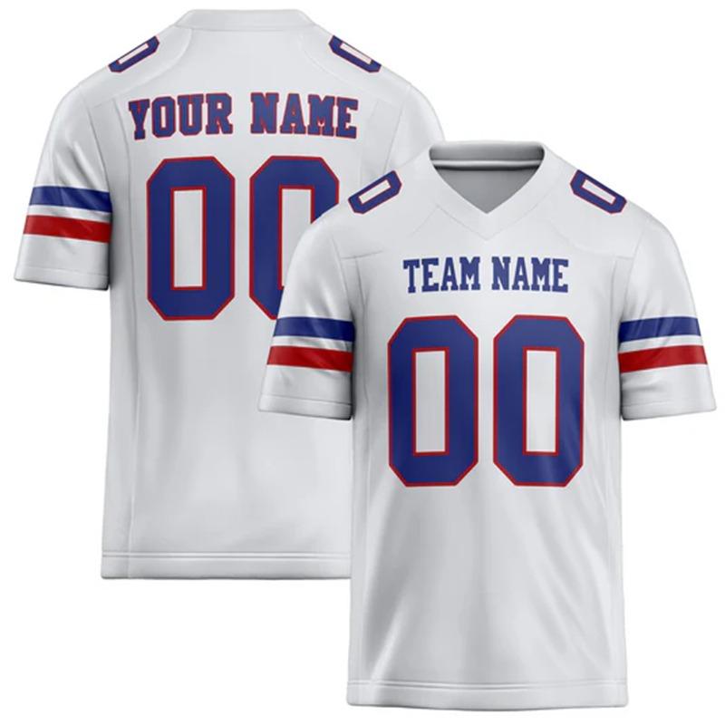 Customized Team Name Number Name Rugby T-shirt Personalized DIY V Neck White Mens Sports T Shirt Loose Quick Dry Team Uniforms