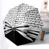 1pc Love, Ribbon, Black-and-White Umbrella with Plastic Handle,Compact & Stylish,Suitable for All Seasons YS331014