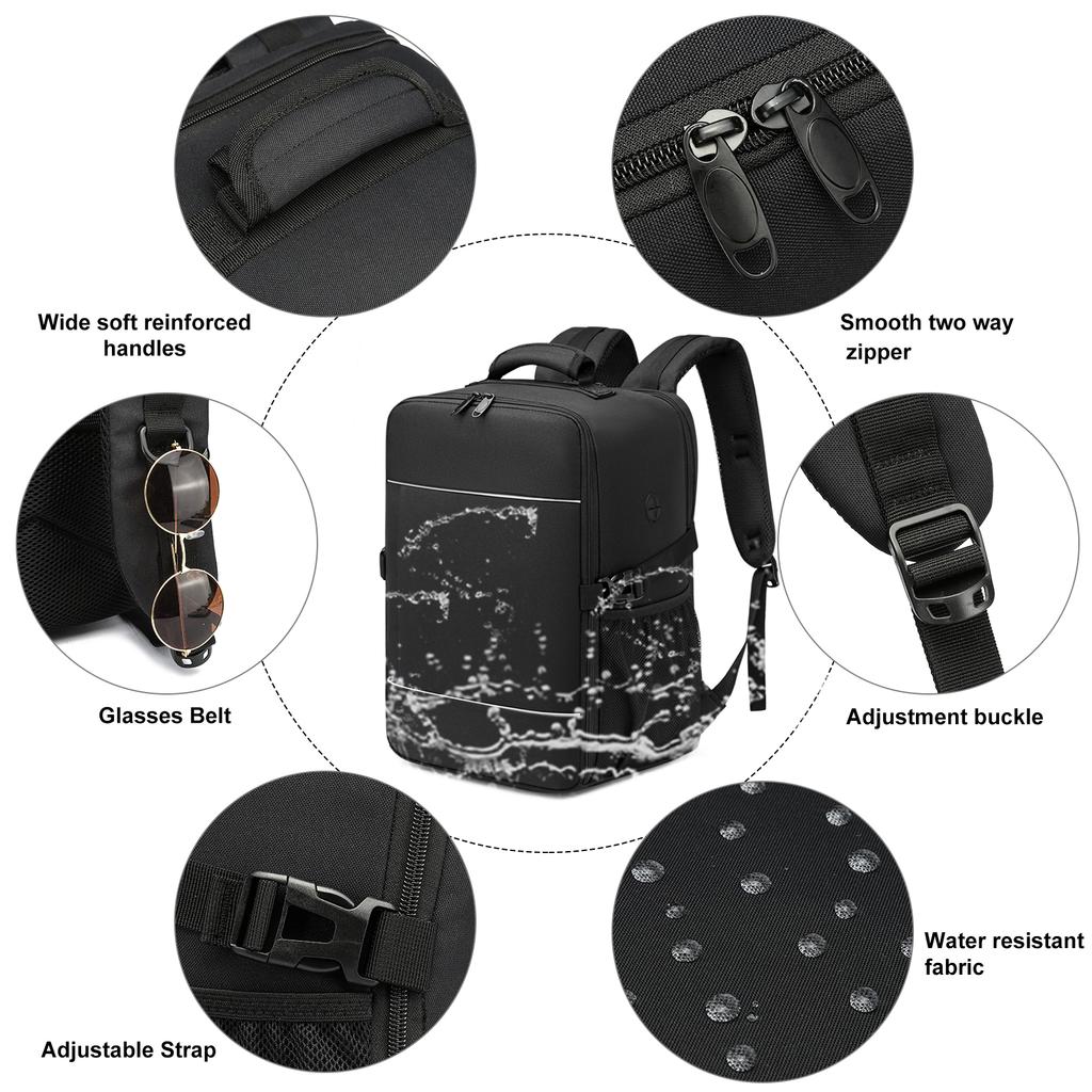 Seyahat sırt çantaları 40x20x25 ryanair kabin bagajı Unisex El Bagajı Valiz. Okul İçin 15.6 İnç Dizüstü Bilgisayar Sırt Çantası, gece yansıtıcı şerit