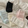 1Pair Ruffle Spring Summer  Socks Solid Color Lace Socks Sweet Middle Tube Socks  Women Girls