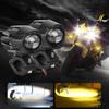 2Pcs LED Motorcycle Spot Light Waterproof Auxiliary Motorcycle Headlight with Mount Brackets Universal Fit for Motorcycles