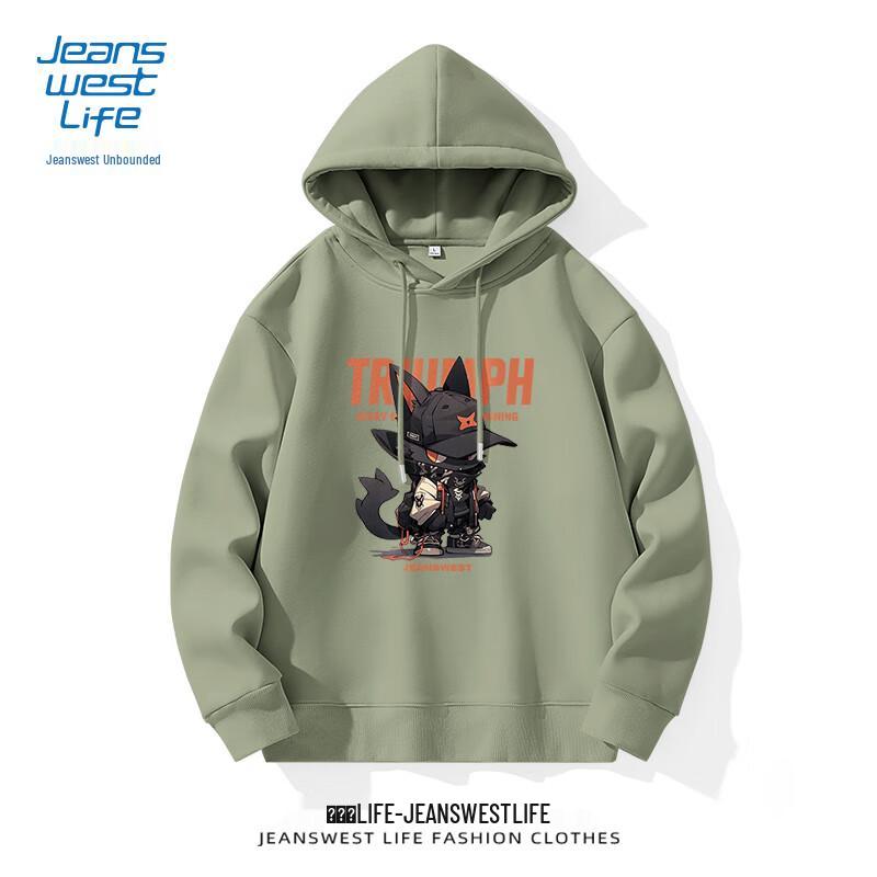 

Jeanswest Life Men s Cool Cat Graphic Hooded Sweatshirt 3XL