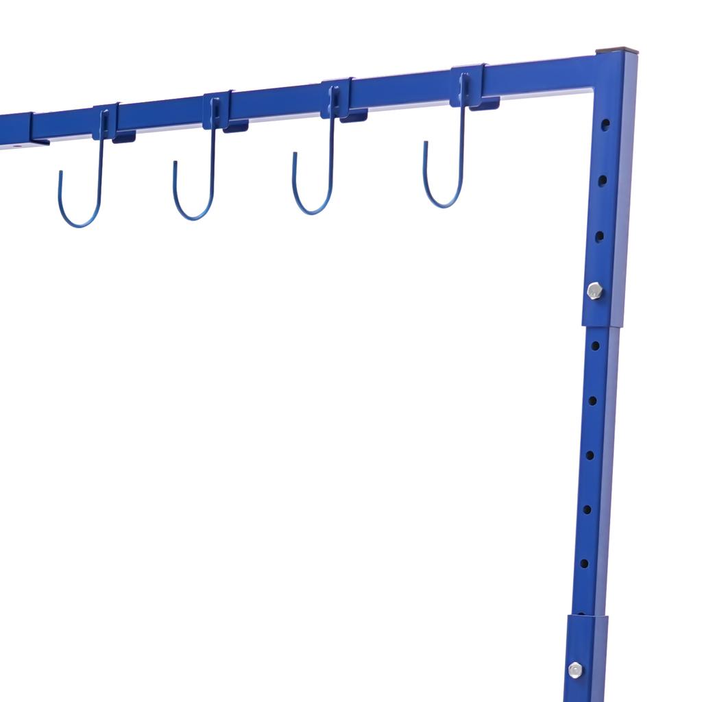 Heavy Duty Auto Painting Stand 8 Hooks Adjustable 5-7FT Height 240LBS Capacity with Casters for Car Door Hood Fender Drying Rack