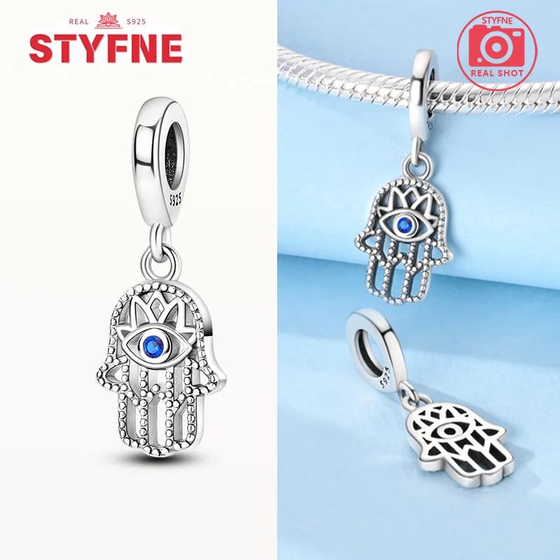Kupfer Hamsa Hand Böser Blick Anhänger Farbige Perlen Anhänger Kompatibel mit Original Armbändern DIY Basteln Feines Schmuckstück Geschenke Damen
