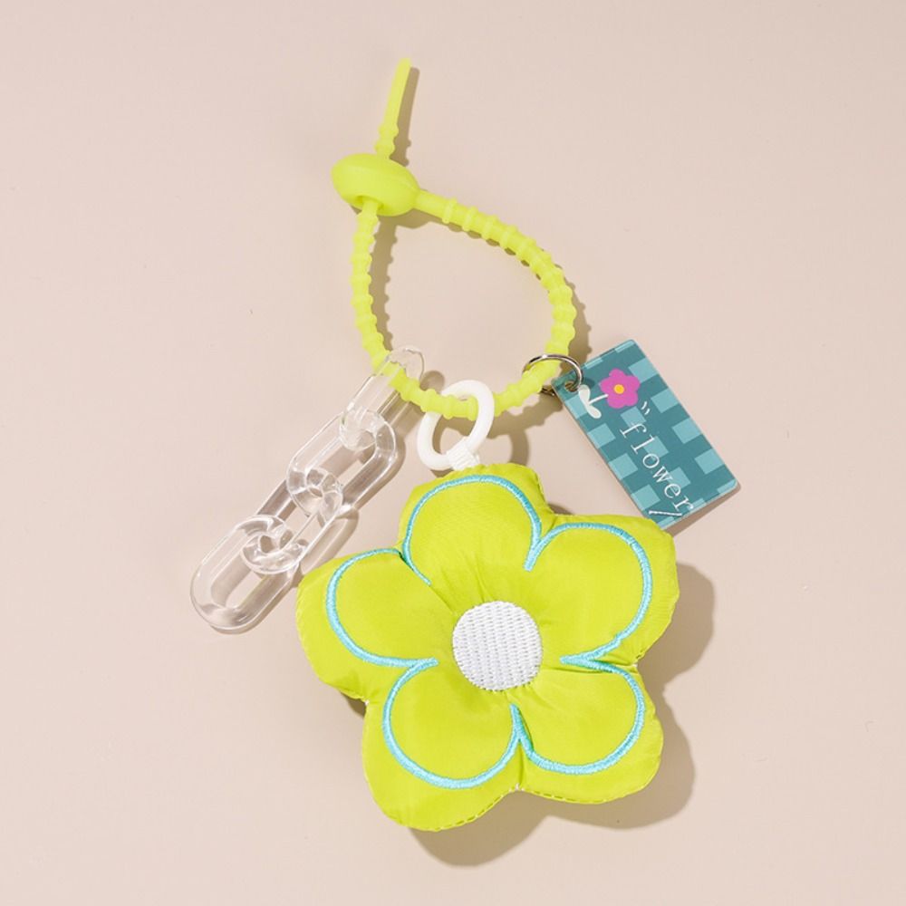 Cloth Fresh Backpack Decoration Acrylic Chain Floral Lanyard Portable Flower Bag Pendant  Gift