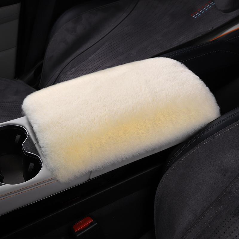 1pc Plush Faux Fur Armrest Cushion Soft Winter Warmth, Central Console Pad for Cars, Cozy & Decorative Interior Accessory, Car Interior Accessory