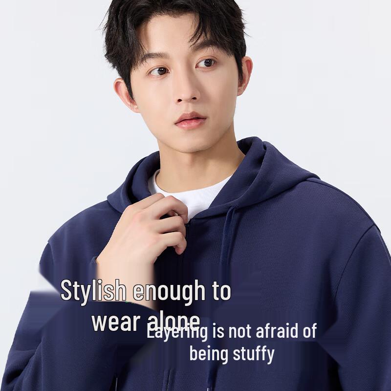 MINISO Heavyweight Hooded Zip-Up Cardigan Sweatshirt