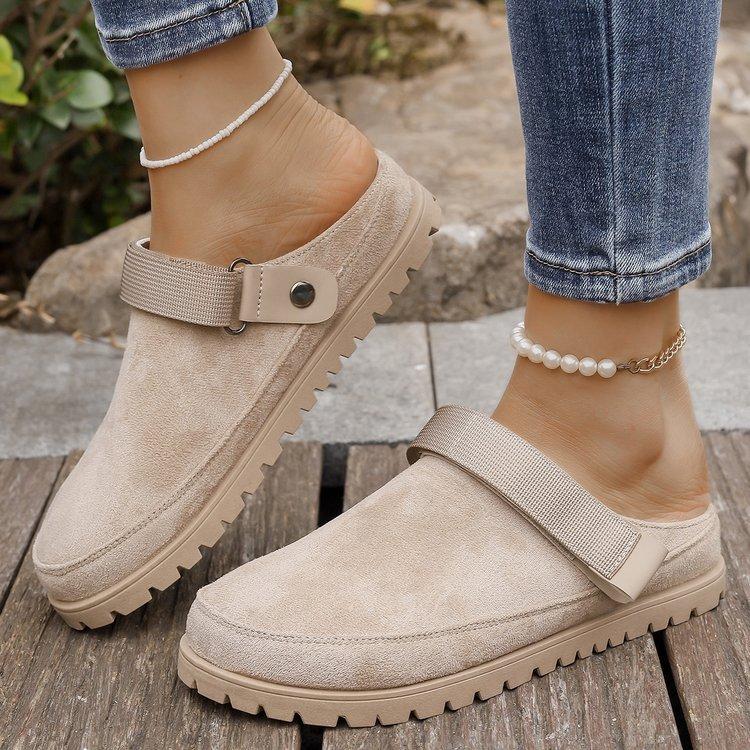 European and American foreign trade thick-soled bag head rear strap Boken shoes women's large size 2025 autumn new casual bag head two wearing sl